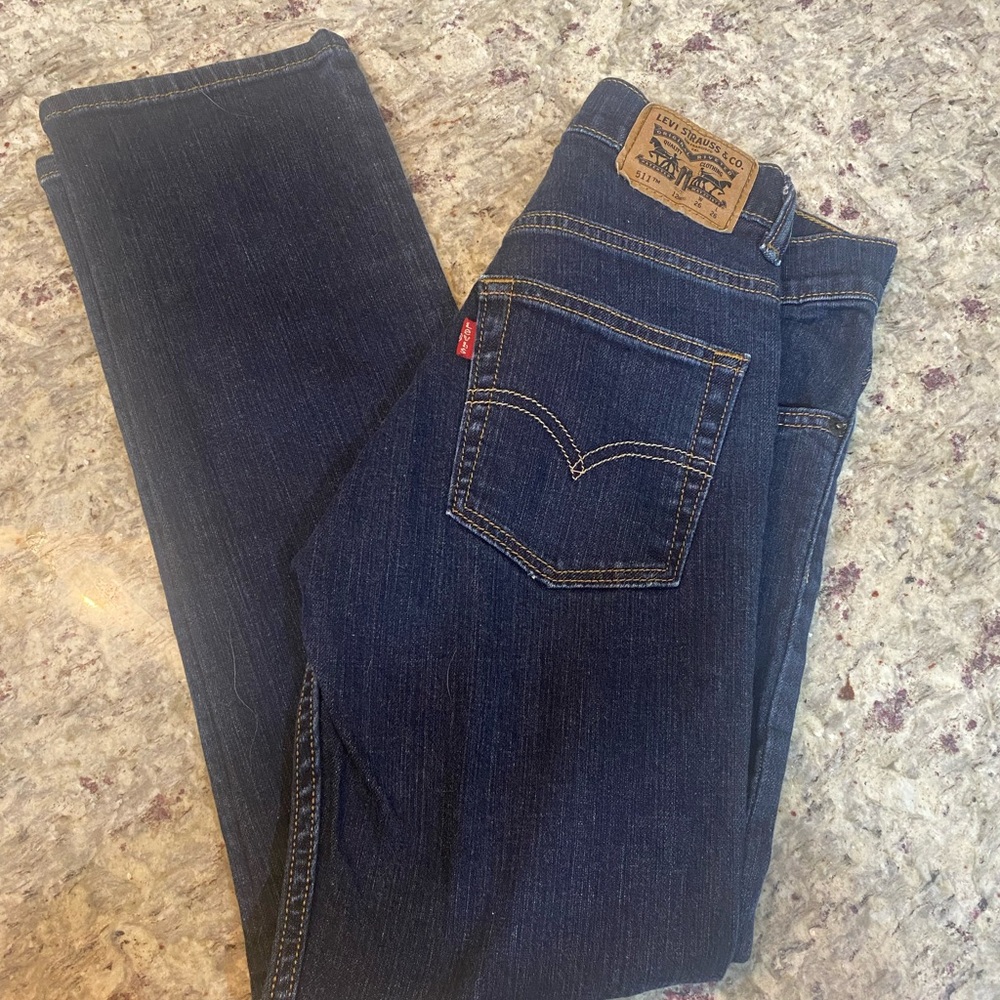 Levi's Boy’s Dark Indigo Relaxed Jeans 511 Like New 26 x 26